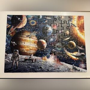 Outer Space Jigsaw Puzzle Ravensburger Astronauts 14” X 10” Solar System Kids 4+